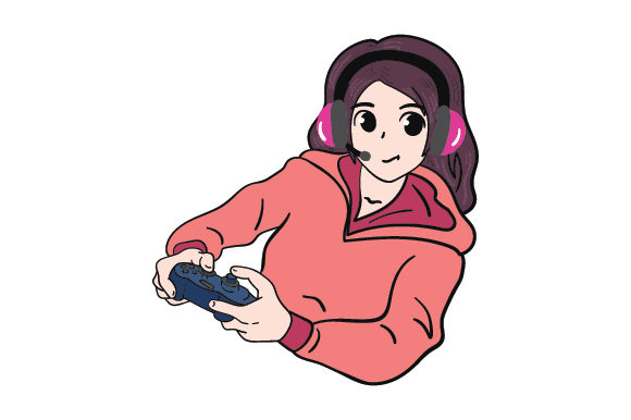 Anime-Style Girl Gaming: A Font for Digital Dreams