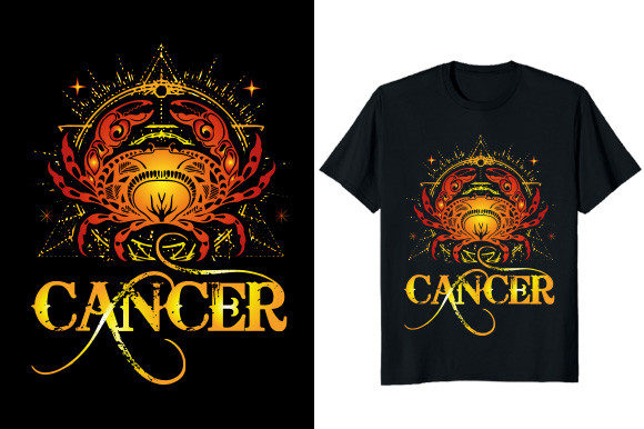 Cancer Zodiac Graphic T-Shirt Designs for Fashion and Business
