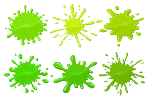 Cartoon Green Blots: A Versatile Creative Asset