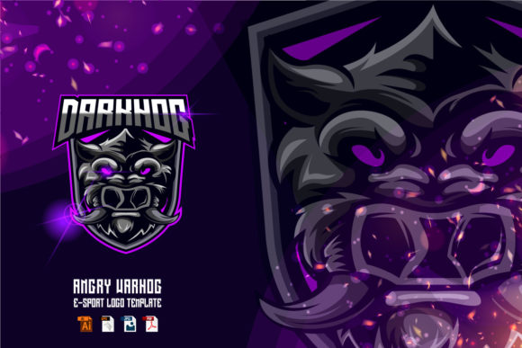 Crafting a Powerful Identity with the Angry Hog E-sport Logo Design Template