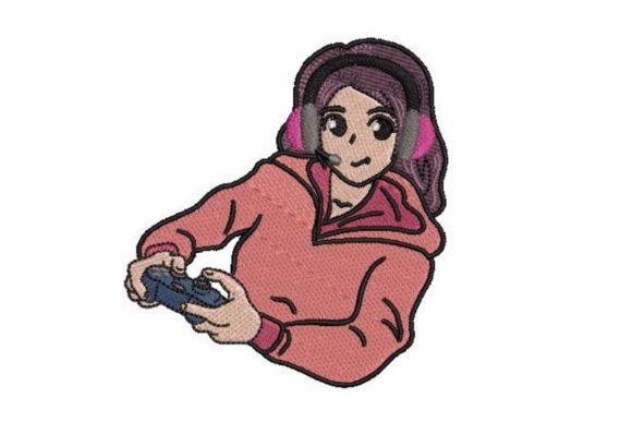 The Animestyle Girl Gaming Embroidery Design: A Fusion of Passion and Craft