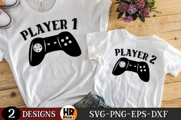 The Perfect Player 1 Player 2 SVG for Gaming Dads and Families