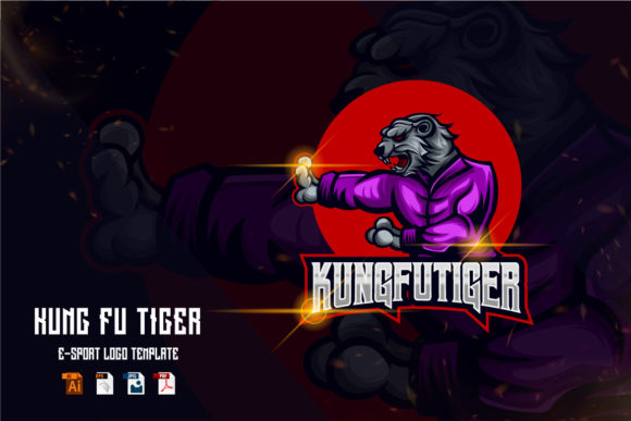 Tiger Kung Fu: A Powerhouse Logo Template for Gaming Branding