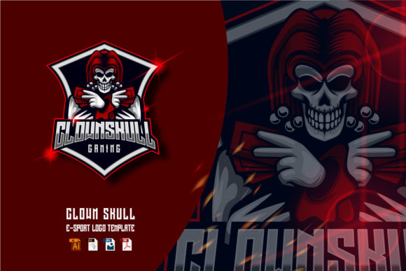 Unleashing Creativity with the Clown Skull E-sport Logo Design Template